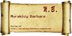 Muraközy Barbara névjegykártya