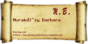 Muraközy Barbara névjegykártya